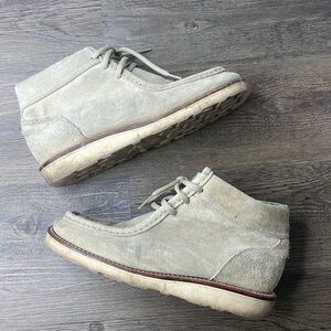 Vintage Chippewa Women’s Tan Suede Leather Moc Toe Boots, size 9.5